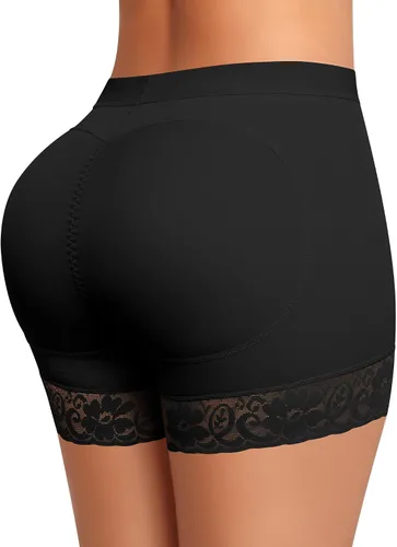 Vista 15 de DERCA Pantalones cortos acolchados de encaje con almohadillas de cadera para realzar los glúteos Beige