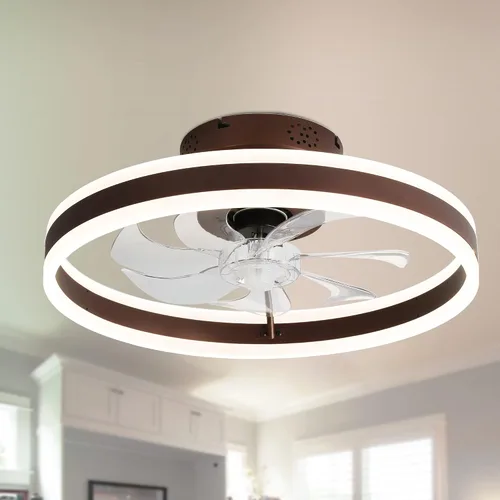 Vista 8 de Ventiladores de techo dorados de 20 pulgadas con luces para dormitorio Oro