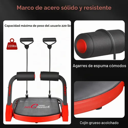 Vista 5 de Máquina de Entrenamiento Abdominal, Equipo de Entrenamiento de Cuerpo Completo, Equipo de Ejercicios de Abdominales para Hacer Sentadillas en Casa