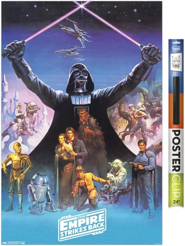 Vista 19 de Trends International Star Wars: The Empire Strikes Back 40th - Póster de pared de Darth Vader, 14.725 x 22.375 pulgadas, versión enmarcada de madera