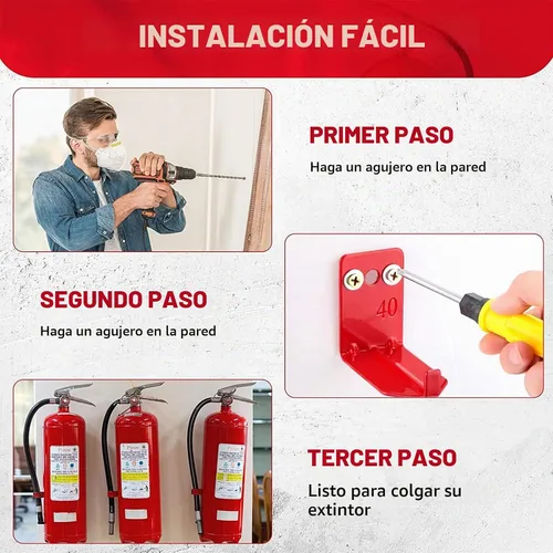 Vista 3 de Queekay Paquete de 20 soportes de montaje en pared para extintores