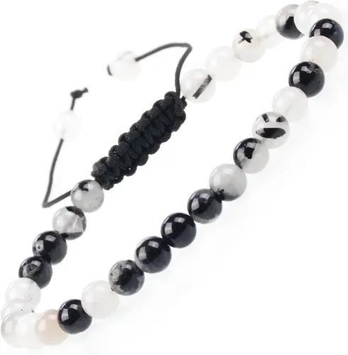 Vista 66 de MASSIVE BEADS - Pulseras ajustables unisex de cuentas de cristal de piedras preciosas con poder curativo natural, de macramé Piedras de 7 chakras
