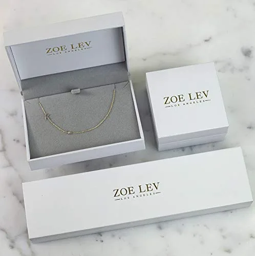 Vista 7 de Diamond Moonstone Necklace 14k Solid Gold Moonstone Necklace