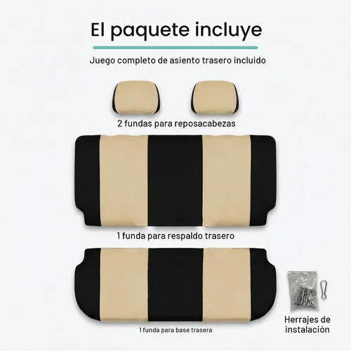 Vista 7 de FH Group Funda para Asiento de Coche para Asiento Trasero de Tela - Ajuste Universal para Coches con Banco Sólido, Protector de Asiento de Coche