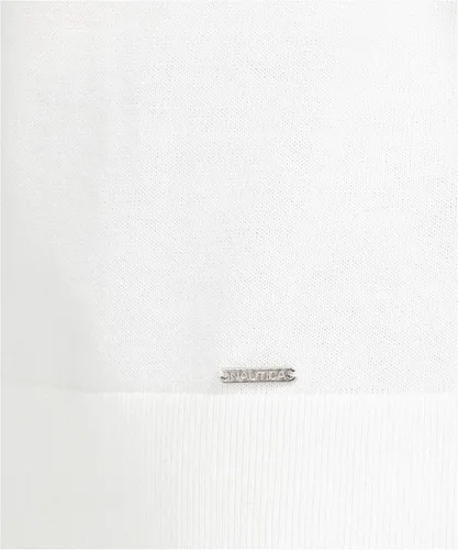 Vista 5 de Nautica Suéter clásico de algodón suave con cuello barco para mujer