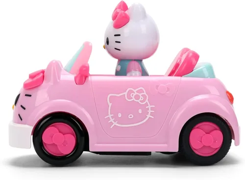 Vista 9 de Jada Hello Kitty - Vehículo a control remoto a escala 1:32 - Función simple con control remoto rosa convertible con juguetes de figuras no extraíbles