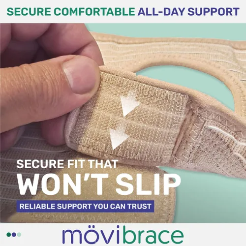 Vista 7 de Movibrace Cinturón de ostomía para colostomía e ileostomía - Soporte ajustable para hernia abdominal con apertura acolchada de estoma, cinturón