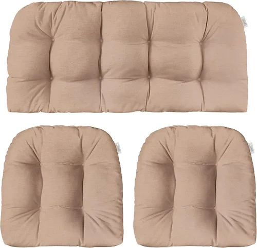 Vista 16 de RSH DECOR: Sunbrella - Juego de 3 cojines de mimbre copetudos 41 x 19 pulgadas y 19 x 19 pulgadas Fabricado con tela de rendimiento Sunbrella