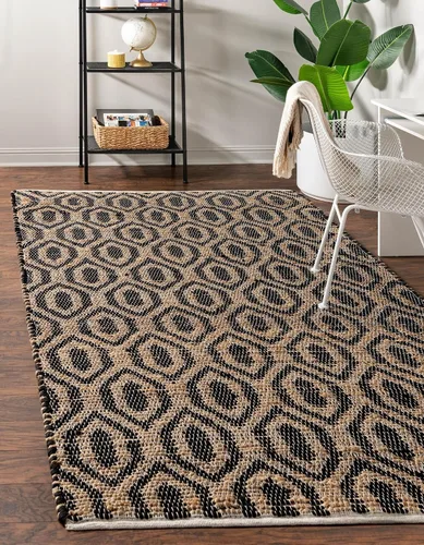 Vista 9 de Unique Loom Chindi Jute Collection - Alfombra de área (1 pies 2 pulgadas x 6 pies 1 pulgada, camino de mesa, azul marino)