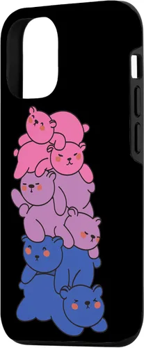 Vista 2 de Funda con diseño de oso LGBTQ para iPhone 15 con bandera bi