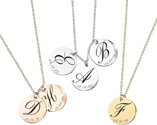 Vista 2 de MignonandMignon Personalized Initial Necklace for Women, Gift for Mom, Custom Kids Name Jewelry, Unique Gifts for Teen Girls, Birthdays, and