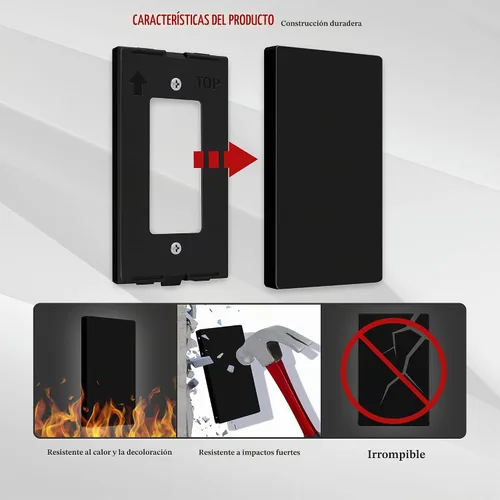 Vista 5 de ENERLITES - Placa de pared sin tornillos, cubierta de tomacorriente para ocultar imperfecciones, tamaño estándar, 1 cuadrilla, 4.68 x 2.93 pulgadas