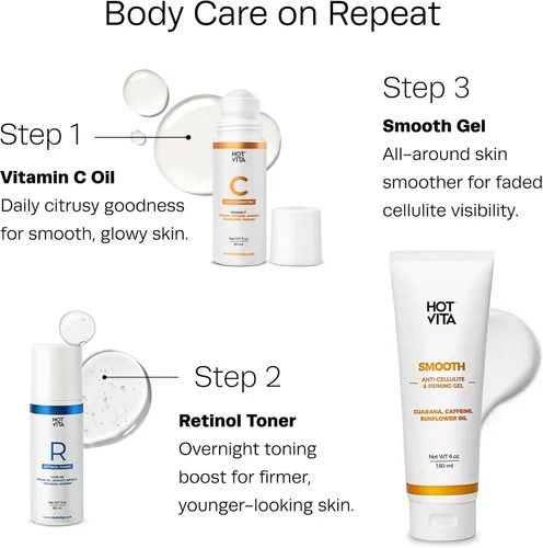 Vista 9 de Hot Vita Tónico de retinol – Aceite roll-on con retinol para una piel más suave y firme – Cuidado específico para vientre, muslos, brazos y piernas