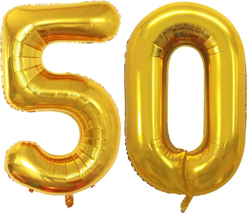 Vista 314 de Goer, conjunto de globos de papel aluminio para decoraciones de cumpleaños, globos de las letras de feliz cumpleaños y de números Oro