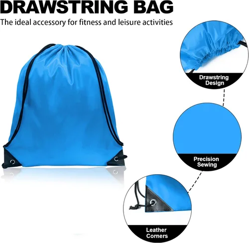 Vista 5 de GoodtoU Bolsas de cordón Mochila con cordón Bolsas de cincha Mochila de cuerda a granel Bolsa de deporte Nylon Draw String, Azul, Cordón