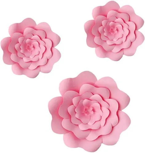 Vista 10 de N/C 3 piezas de flores de papel para fiesta, flores de papel para fondo de boda, decoración DIY hecha a mano para fondo de boda, decoración de pared