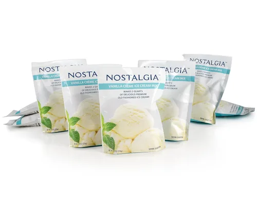Vista 3 de Nostalgia Mezcla de helado premium, 8 paquetes (8 onzas), hace 16 cuartos de galón en total