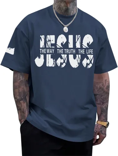 Vista 13 de Camisas de fe cristiana de Jesús para hombres, con versículo bíblico religioso, cruz religiosa, camiseta inspiradora, camisetas gráficas de gran