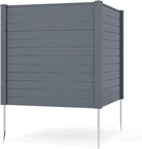 Vista 12 de GIANTEX Valla de aire acondicionado No-Dig, 2 paneles, 48 pulgadas de ancho Negro