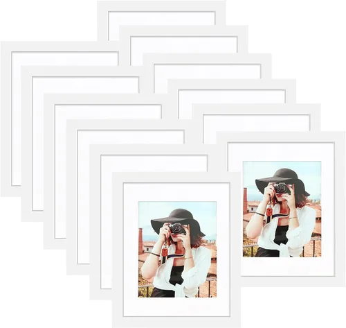 Vista 129 de Picrit - Juego de 12 portarretratos de 4 x 6 pulgadas, para fotos de 3.5 x 5 con paspartú o 4 x 6 pulgadas sin paspartú, marcos para colgar