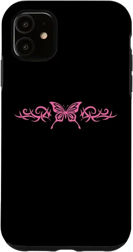Vista 8 de Pink Butterfly Tattoo Harajuku Grunge Egirl y2k Aesthetic Case for iPhone 17