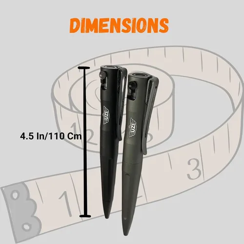 Vista 3 de Uzi Paquete combinado de bolígrafo táctico y perno de acción, paquete combinado negro y metal de pistola recargable, ultra duradero, ligero