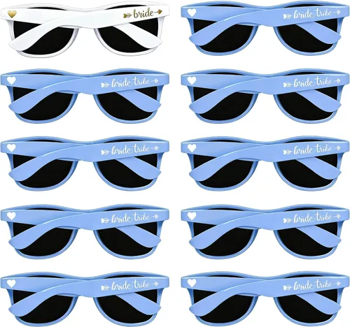 Vista 9 de LADY&HOME Paquete de 10 regalos de despedida de soltera, gafas de sol retro Negro