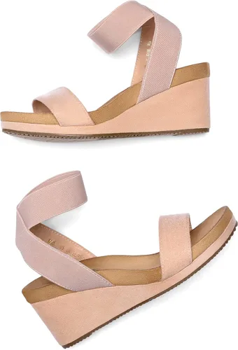 Vista 2 de Dream Pairs - Sandalias de cuña con plataforma y puntera abierta y correa elástica para mujer