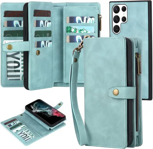Vista 21 de TwoHead - Funda tipo cartera para Samsung Galaxy S22, 11 tarjeteros, color negro Sueño Negro