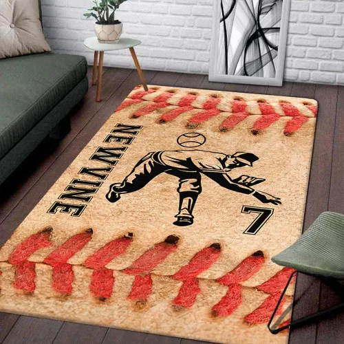 Vista 12 de Alfombra deportiva para jugador de béisbol, alfombra deportiva para dormitorio, 2 x 3, 3 x 5, 4 x 6, 5 x 8, antideslizante, para pasillo, deportes