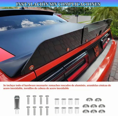 Vista 3 de Bonbo Alerón trasero WickerBill para Dodge Challenger 2015-2022 2023 SRT RT Hellcat Scat Pack con cámara de respaldo, 2 piezas de alerón trasero