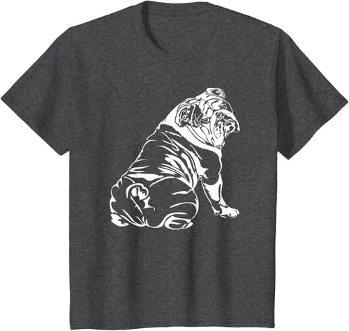 Vista 28 de Gracioso Bulldog Inglés playera perro Hund playera regalo, Azul (Heather blue)