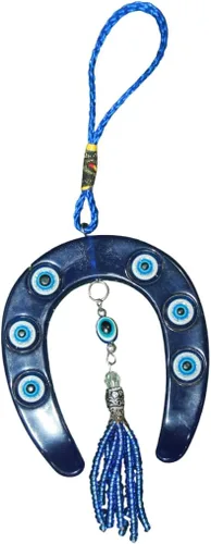 Vista 3 de Nazar Suraksha Kavach Evil Eye Ghode Ki Naal - Colgante de pared para Vastu Nazar Battu Sanación para el hogar, automóvil y puerta/oficina, buena