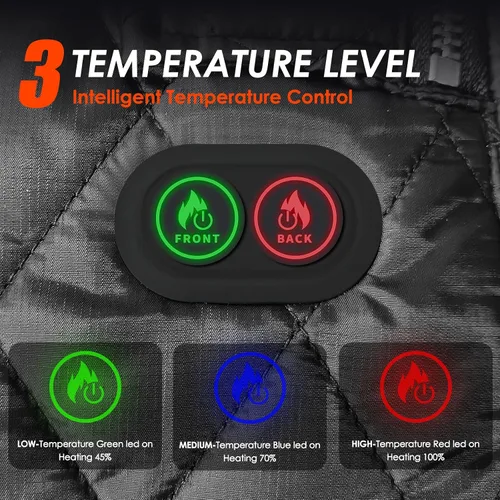 Vista 3 de SEMANJLL Heated Vest for Women, 6 Heated Zones Neck Heated Women Heated Vest Coat(10400mAh Battery Pack Included