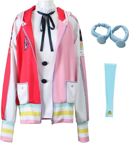 Vista 2 de CICOCI Uta - Disfraz de cosplay para niños y adultos disfraz de anime rojo chaqueta larga Uta con accesorios
