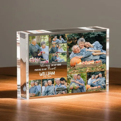 Vista 15 de Nazenti Bloque de fotos acrílico personalizado, Regalos de fotos de aniversario, Regalo de foto personalizado, Regalos de Navidad para él, Ella