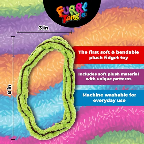 Vista 2 de Tangle Peludo Fidgets – ¡Nuevo! Cactus Verde – Juguete de peluche enredado – Materiales de felpa suave y coloridos que complacerán a los amantes
