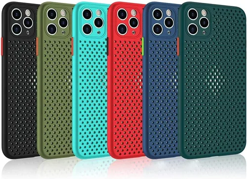 Vista 2 de Funda de disipación de calor para teléfono, nueva funda celular permeable con agujeros para disipación de calor, protección completa de lente