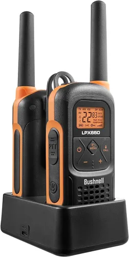 Vista 9 de Bushnell LPX650 Walkie Talkie Radio – Calidad fiable, diseño flotante resistente, 2 W de potencia para 42 millas de alcance, radios bidireccionales