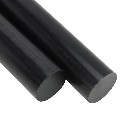 Vista 3 de MUKCHAP 2 varillas de copolímero de acetal redondas negras de 1.57 x 11.8 pulgadas, varillas largas de plástico con pompones, barra de plástico