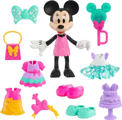 Vista 6 de Juego Sweet Party de la muñeca Minnie Mouse Fabulous Fashion Doll de Just Play