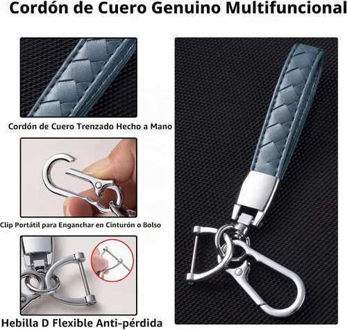 Vista 3 de Funda para llavero Toyota con cordón de cuero, funda protectora para llave de automóvil para Toyota Avalon Camry Corolla RAV4, protector de control