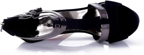 Vista 7 de Gatuxus Zapato abierto de plataforma, para mujeres, con tacón alto, de tiras para fiesta de graduación