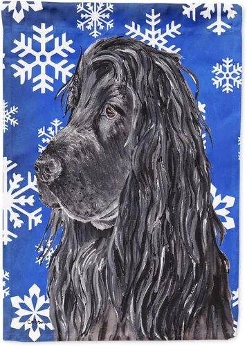 Vista 46 de Caroline's Treasures SC9374GF Bulldog English Snow flakes Holiday Garden Flag Buzón Bandera decorativa para patio exterior, patio, obras de arte