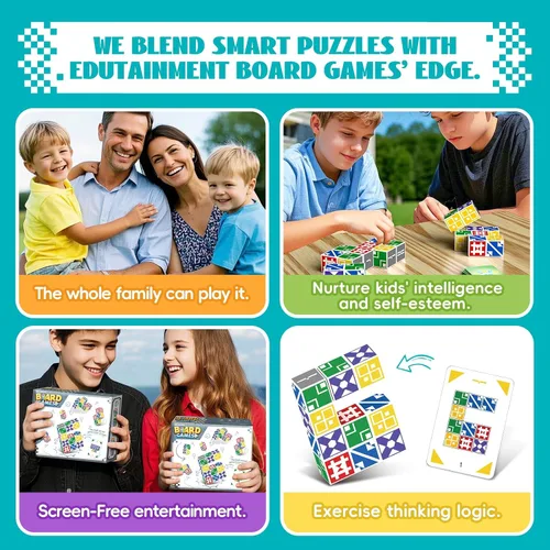 Vista 6 de BBnote Juego de Memoria Familiar para Niños y Adultos, Juegos de Mesa de Rompecabezas de Bloques para Niños de 6-8 y 8-12 años, Rompecabezas