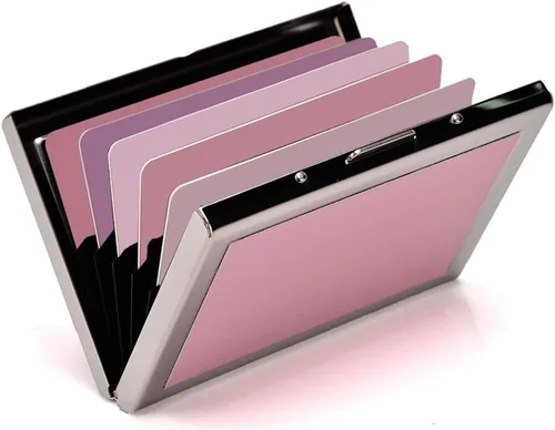 Vista 13 de EASTNIGHTS Rfid - Tarjetero delgado de metal para tarjetas de visita, estuche pequeño para hombres y mujeres, Negro-eyw, Tarjetero delgado