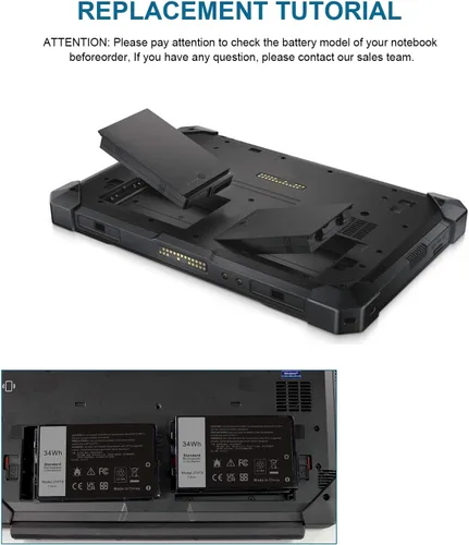 Vista 4 de J7HTX 7XNTR, batería de repuesto para laptop Dell Latitude 7202 7212 7220 Rugged Extreme Tablet T03H T03H002 T03H T03H003 Series 02JT7D 2JT7D J82G5