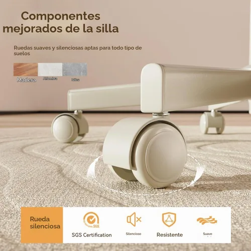 Vista 9 de Silla de Escritorio sin Brazos, Silla de Oficina Moderna para el Hogar sin Brazos, Silla de Computadora con Altura Ajustable y Balanceo, Silla