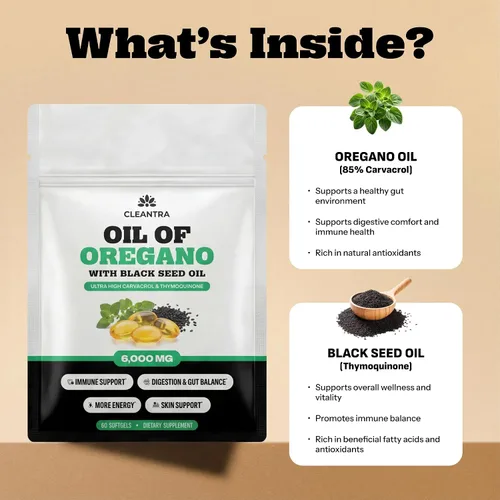 Vista 3 de Aceite de Orégano con Aceite de Semilla Negra – Cápsulas Blandas