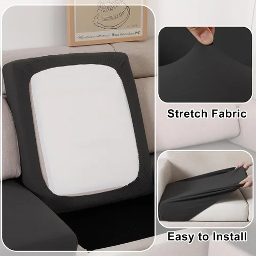 Vista 5 de Fundas de cojín impermeables para sofá, fundas de asiento de sofá, fundas de cojín individuales elásticas para sofá seccional, fundas protectoras